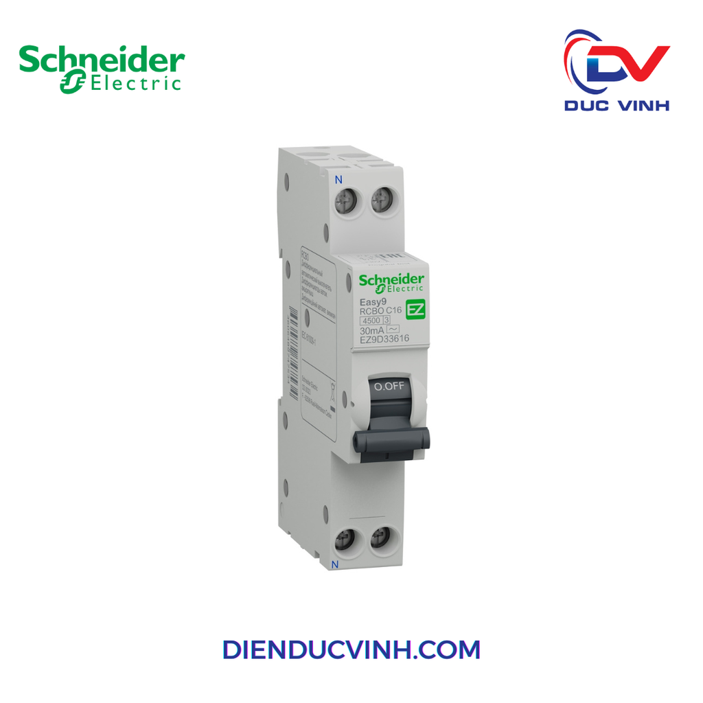Easy9 RCBO 1PN C 16A 30mA AC SLIM
