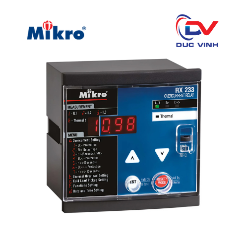 [RX233-230A] RƠLE BẢO VỆ QUÁ DÒNG RX233-230A (50P, 51P, CLP, 50BF, 49RMS)