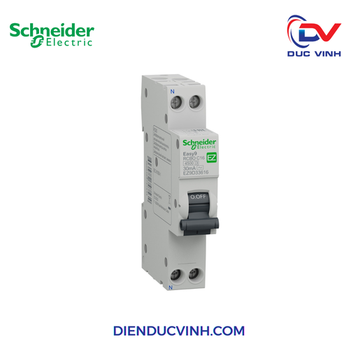 [EZ9D33616] Easy9 RCBO 1PN C 16A 30mA AC SLIM