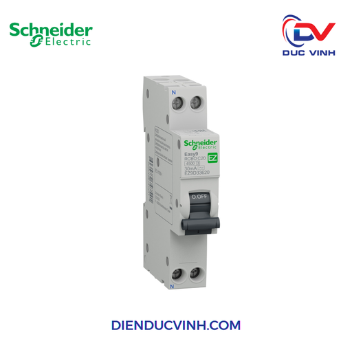 [EZ9D33620] Easy9 RCBO 1PN C 20A 30mA AC SLIM